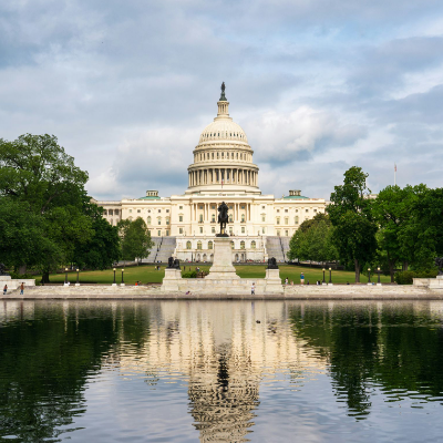US Capital Building at night